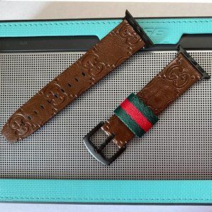 Luxury Apple Watch Band Designer Classic Brown Leather 38mm 40mm 42mm 44mm Black